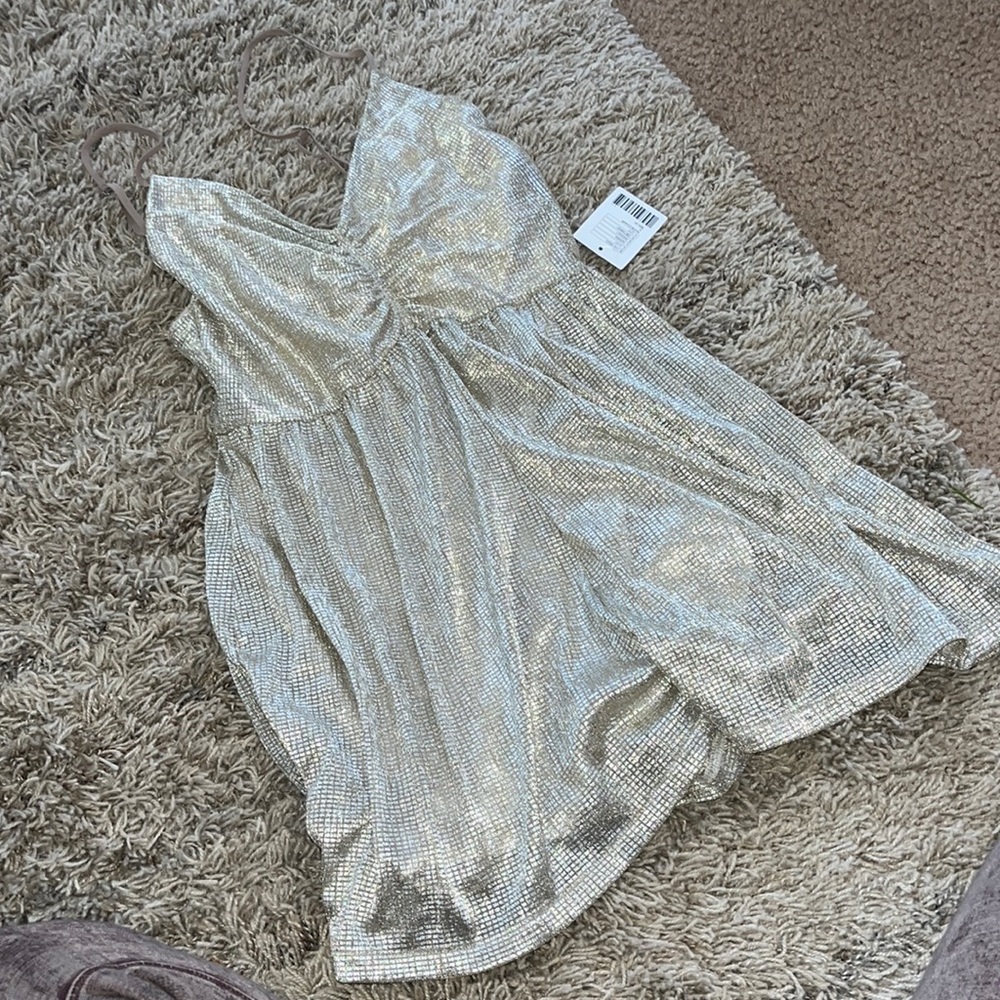 Urban outfitters golden shimmer holiday romper